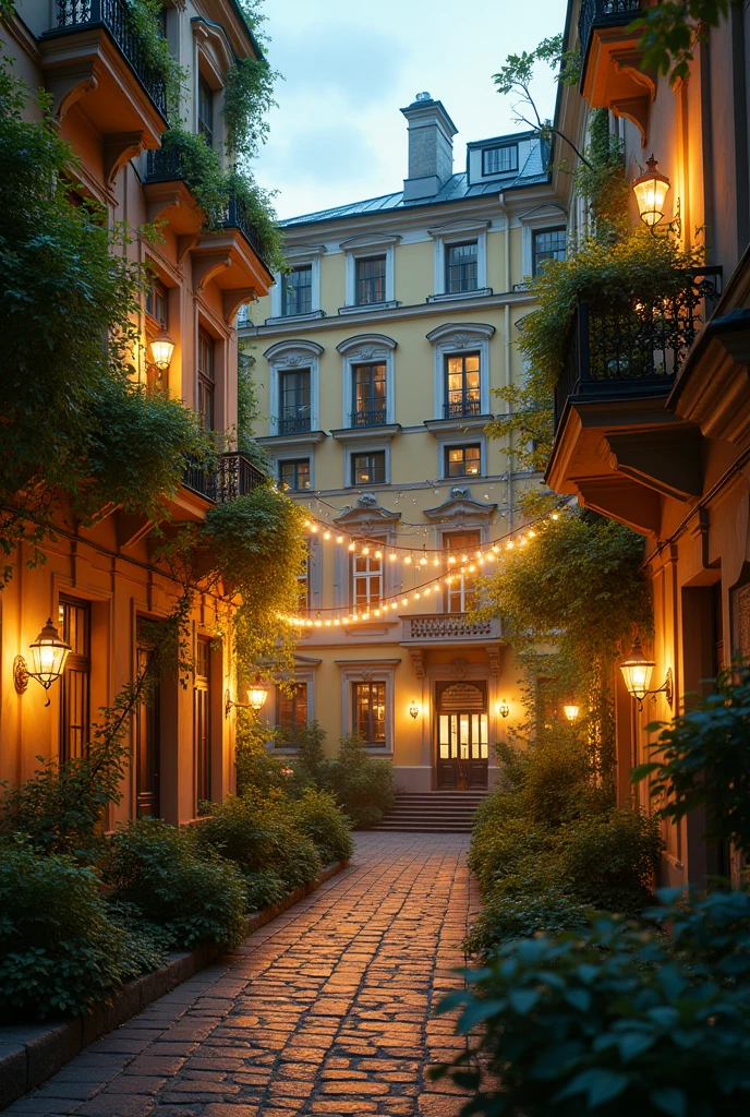 Courtyards of Saint Petersburg. evening, magic, Shine, summer