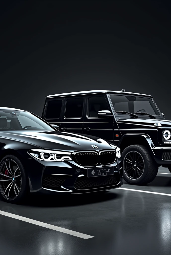 Bmw m5 with Mercedes g wagon black wallpaper 
