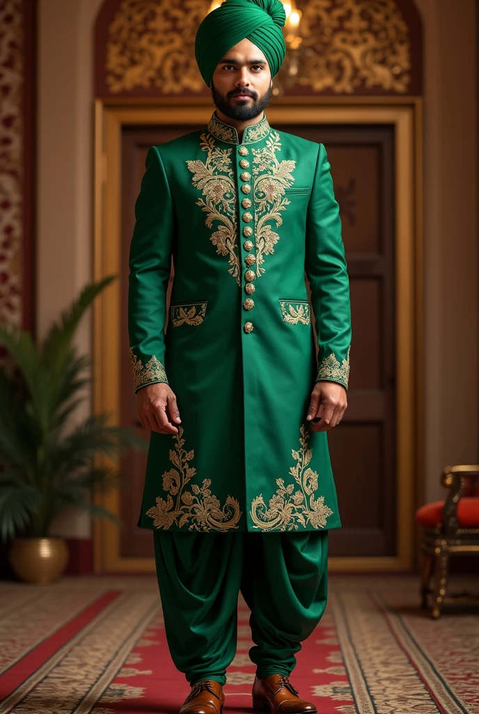 a green Pakistani dress for brother's wedding 
