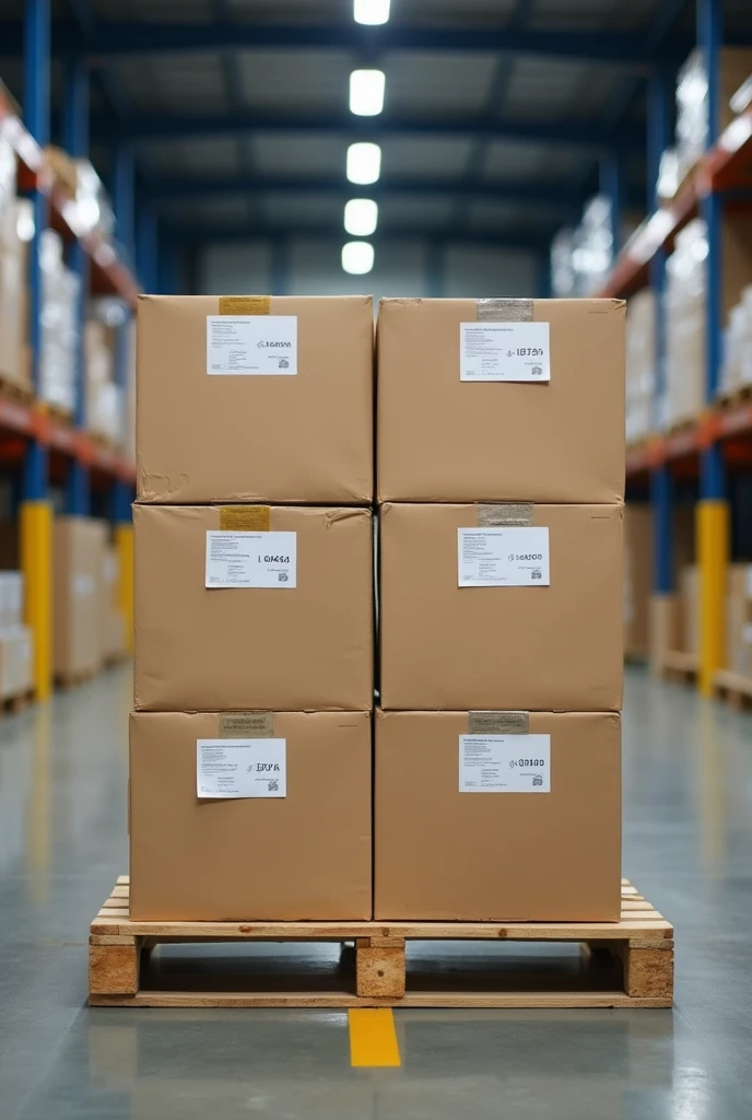Create a pallet that has 6 unitized boxes
