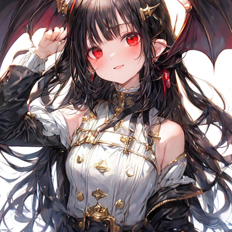 Beautiful vampire with long black hair, and red eyes, medium breasted, uhd, textured skin, super detail, high details, high quality,