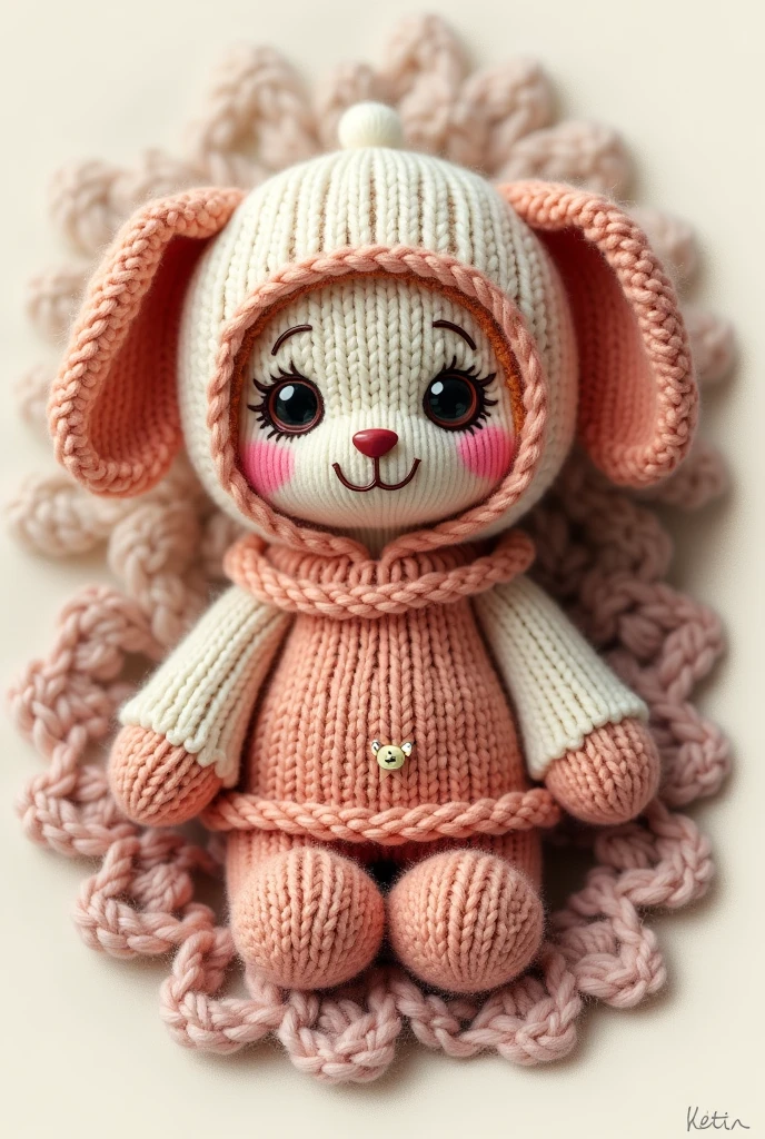 Cute logo for a knitted doll business called crochetisssimo by lettizze