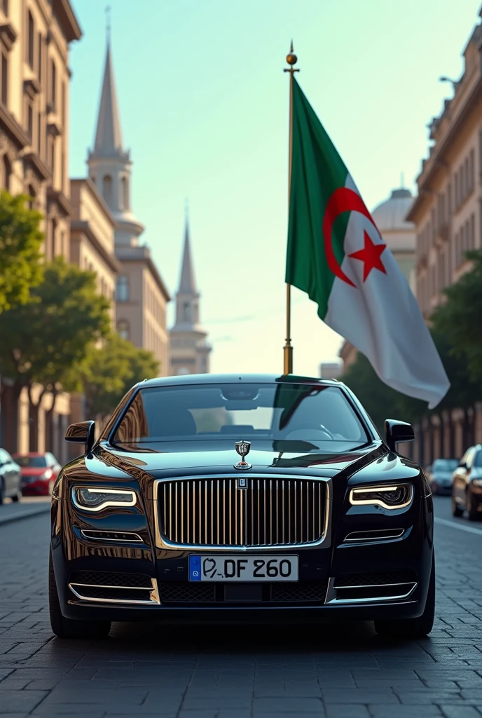 Algerian presidential vehicle with flag