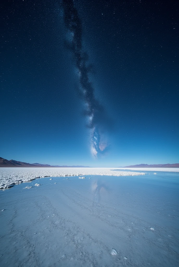 ((masterpiece, best quality, Highest image quality, high resolution, Reality, RAW photos, 8K)), ((Extremely detailed CG unified 8k wallpaper)), The starry sky reflected in the Uyuni Salt Flats,