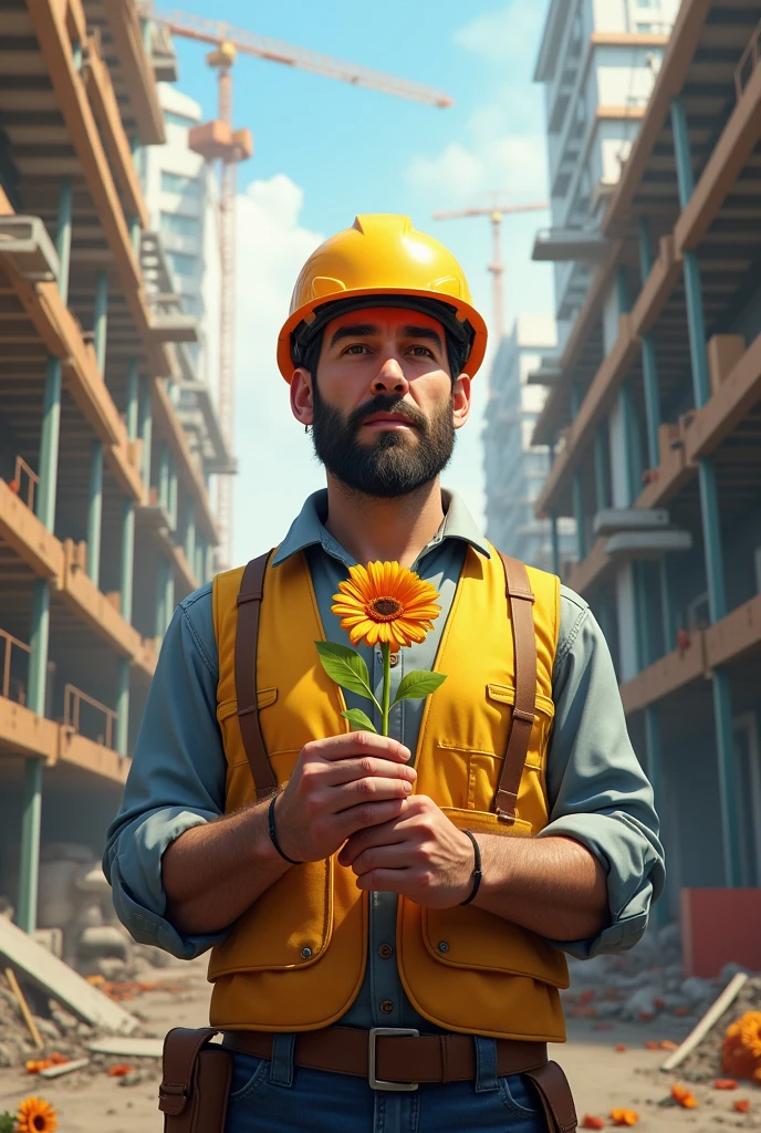 Holding worker 99 flower construction