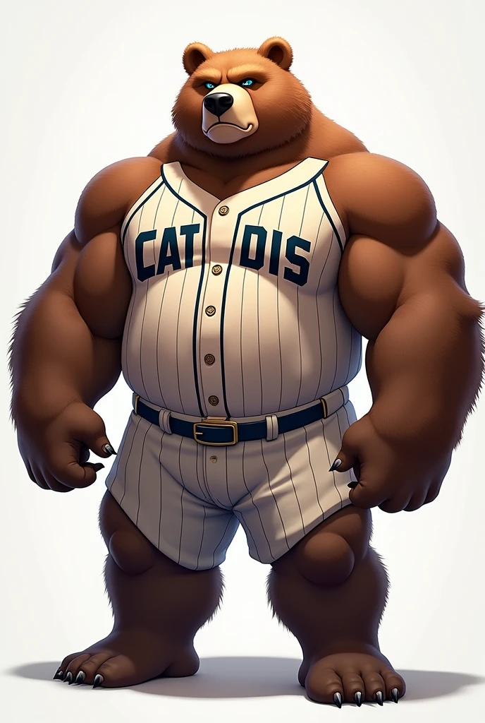bear, (独奏), strong physique, perfect anatomy, beefy,giant biceps, amazing shading, detailed hands, detailed eyes, detailed face, detailed arms,anthro, clear body line, 1male, Blue eyes, handsome sexy, cleavage chubby, overweight, (by Oaks16), by wasp, by bebebebebe, moobs, young, A young man around 20 years old, by konbu plus, by Estperart, (by dangpa:0.6), (by quanjiang:0.6), 独奏 focus, fullbody view,baseball uniform, Blonde, baseball