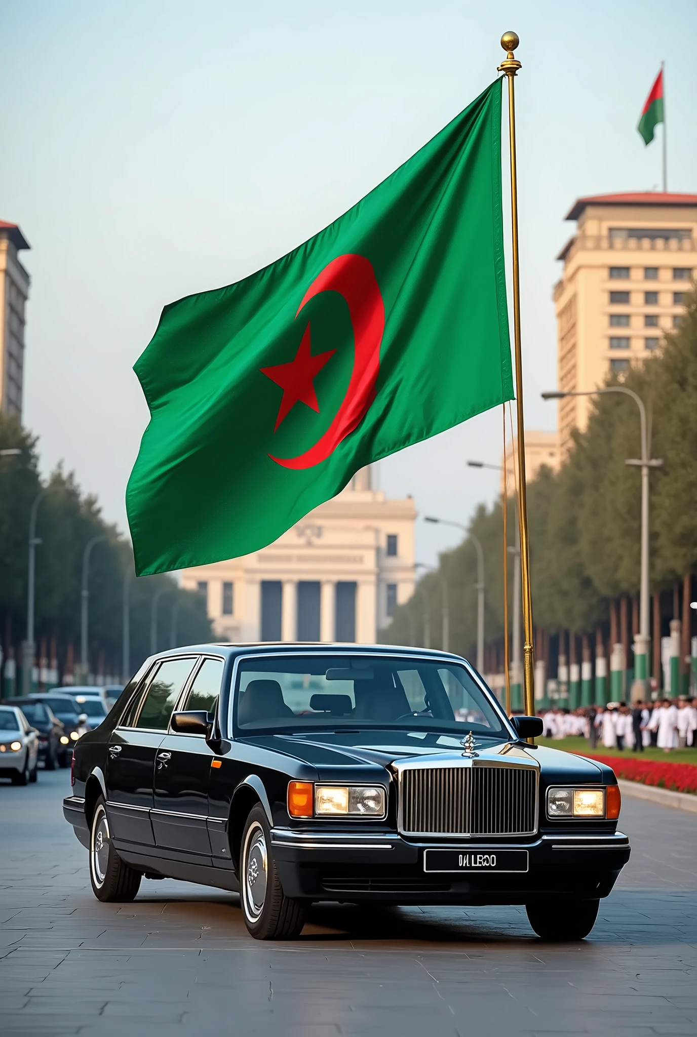 Là tous les heureuse en Algérie les taxis jaunes sous la pluie que c'est beau l'Algérie drapeau algérien vert rouge croissant de lune et étoile rouge sans des paysages magnifiques
