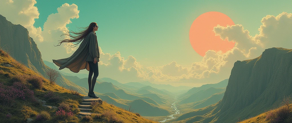 landscape feature, with long hair, glasses, skinny, high, recording turns, su debut album