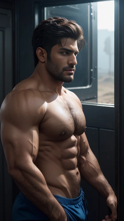 masseter membrane、nude, well built、2 Indian male stars、(Handsome(brunette)、male people、35yo、cool guy、gay twinks、scantily clad、cool guy、Muscular、eBlue eyerief and detailed entry and exit of Hyde、NSFenerous dimensions、Authentic texture、Just look at the upper body、large bulge、Rugby player、Match site、soles of feet、wastelands、side angle、Authentic texture、8K、8k ultra high definition、profesional lighting、professional photoshooting