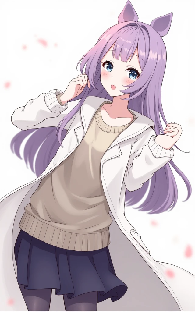 anime girl with brown hair and a sweater with labcoat and black skirt, (hair swept bangs:1.3), (long brown hair:1.3), doctor girl, anime style, from girls frontline, fine details. girls frontline, girls frontline universe, girls frontline style, girls frontline, girls frontline cg, soft anime illustration, 2 0 2 2 anime style, 2022 anime style, pixiv contest winner, pretty anime character design, render of april