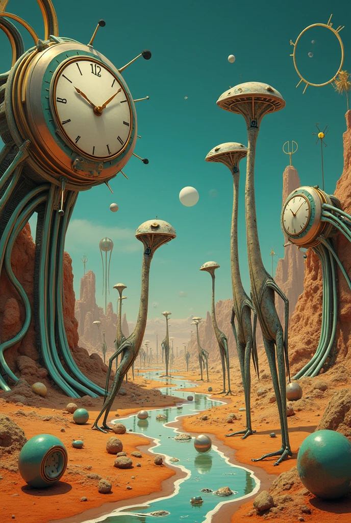 Transforming Salvador Dali's Frames: Persistence of memory, Using a futuristic computer、More contemporary works、A huge number of long-necked aliens