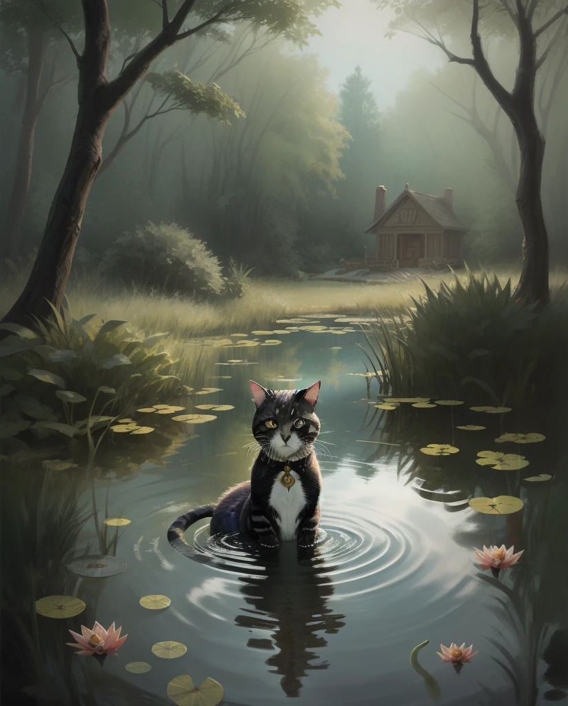 Once upon a time, in a peaceful pond, lived a clever cat named Whiskers.