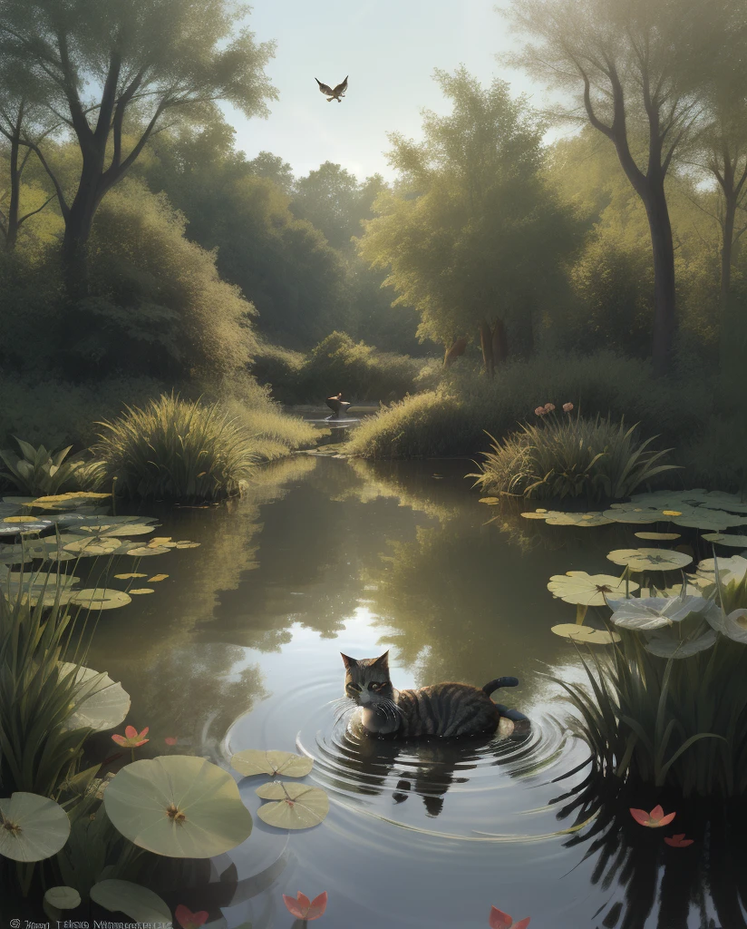 Once upon a time, in a peaceful pond, lived a clever cat named Whiskers.