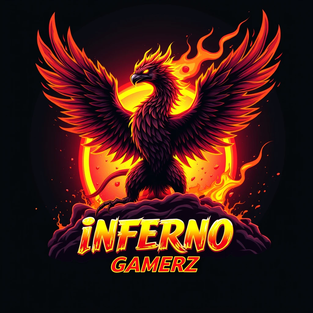 Create a logo of INFERNO GAMERZ for youtube channel,it would be  energetic and a great match for   a gaming channel 