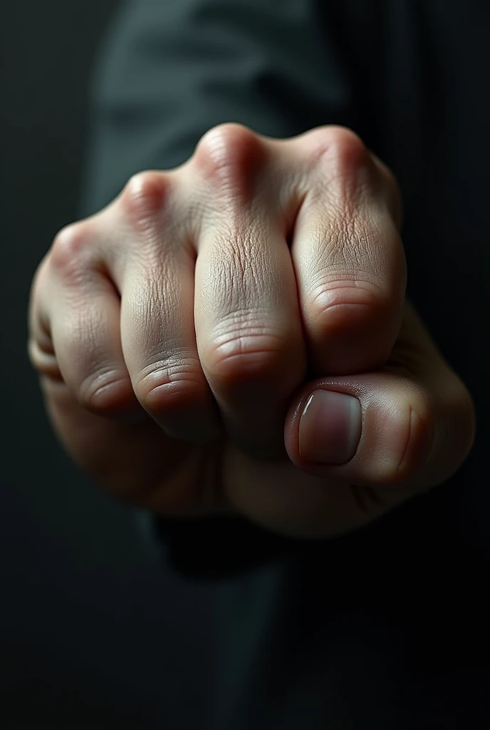 Clenched Fist: A close-up of a hand tightly clenched into a fist, showing bottled-up rage.