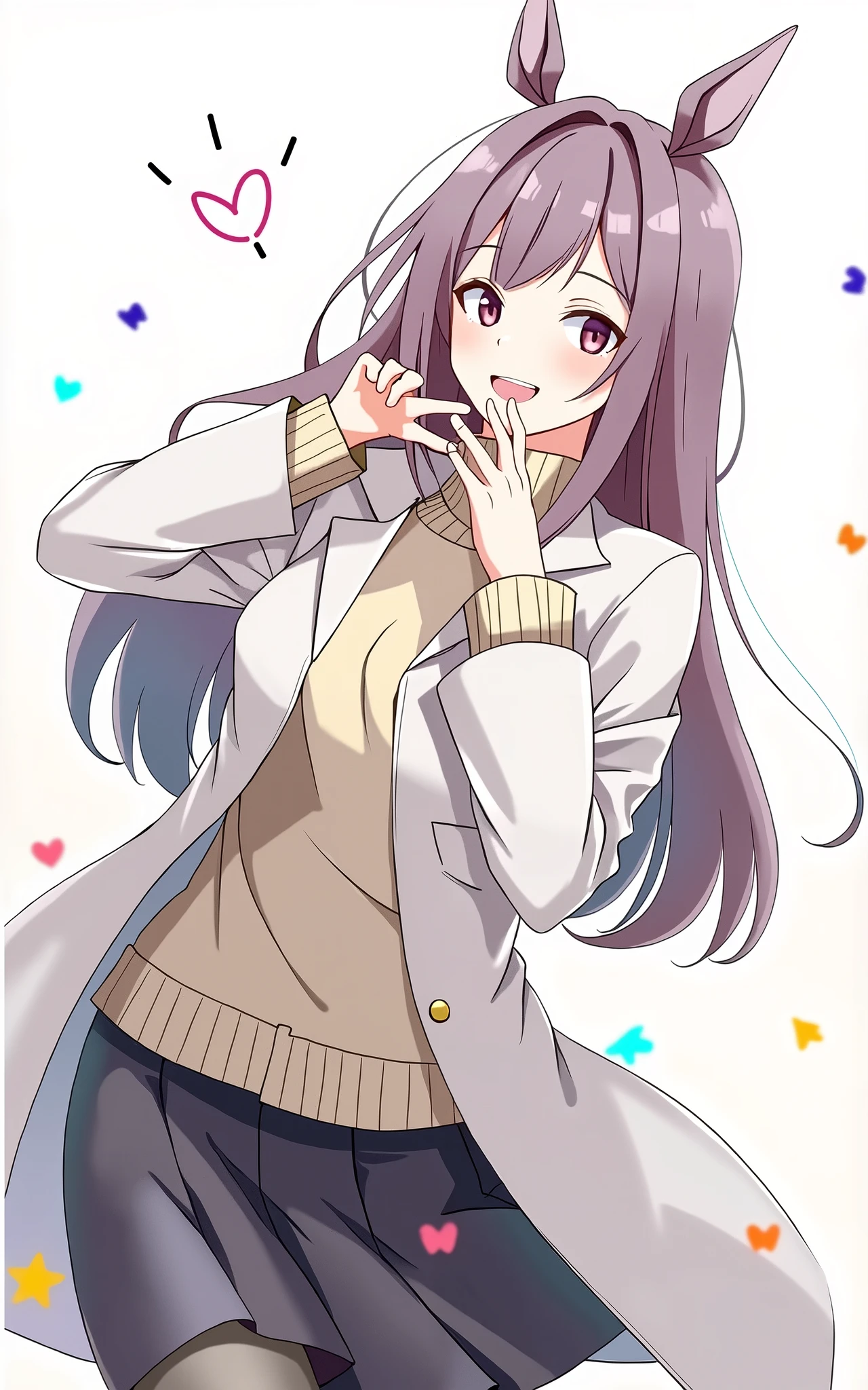 anime girl with brown hair and a sweater with labcoat and black skirt, (hair swept bangs:1.3), (long brown hair:1.3), doctor girl, anime style, from girls frontline, fine details. girls frontline, girls frontline universe, girls frontline style, girls frontline, girls frontline cg, soft anime illustration, 2 0 2 2 anime style, 2022 anime style, pixiv contest winner, pretty anime character design, render of april