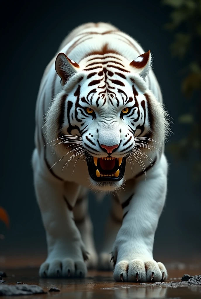 White tiger aggressive 