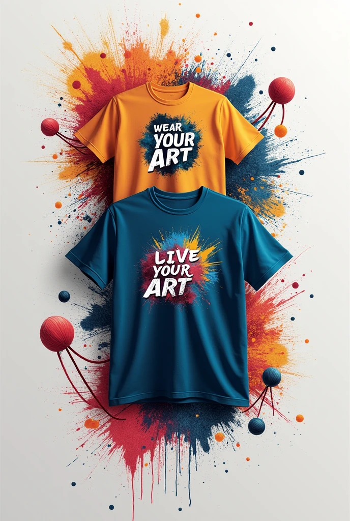 Here’s a concept for a banner with the name "ThreadArt Tees":

---

**[Banner Image Description]**

**Background:** A sleek, modern background with a subtle texture or gradient, perhaps in a monochromatic or vibrant color scheme depending on your brand's style.

**Header:**

- **"ThreadArt Tees"** prominently displayed in a bold, artistic font. Consider using a dynamic color or gradient for the text to make it stand out.

**Subtext:**

- **"Wear Your Art, Live Your Style"** in a complementary, elegant font beneath the main header.

**Visual Elements:**

- Feature images or illustrations of some of your standout T-shirt designs, integrated into the background or placed strategically to catch the eye.
- Include subtle design motifs like threads, stitching, or artistic splashes to reinforce the theme.

**Additional Information:**

- Space for a call-to-action, such as "Discover Our Collection" or "Shop the Latest Designs."

---

This design emphasizes the artistic and creative nature of your T-shirts and invites customers to explore your unique offerings.