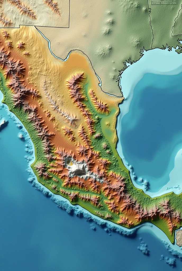 &quot;Hello, I need a VIDEO that shows the topography of the states of Veracruz, Tabasco, Tamaulipas, Puebla and CAMPECHE. Please, includes the following:

Veracruz with mountains in the west and coastal plains in the east.
Tabasco represented as a flat region with rivers and lakes.
Tamaulipas with mountains in the west and coastal plains in the east.
Puebla with mountains and volcanoes to the south and valleys in the center.
San Luis Potosí with mountains in the east and plateaus in the center and west.
Use different colors for each type of terrain and add a legend to identify the features.”