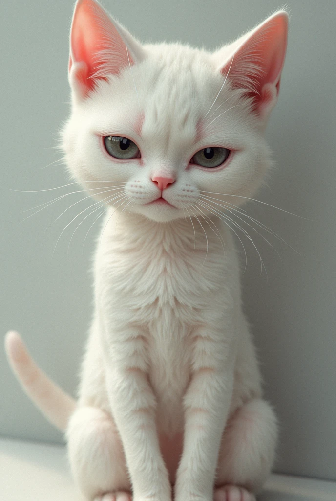 high girl, white skin , neko , naked pussy, sad face