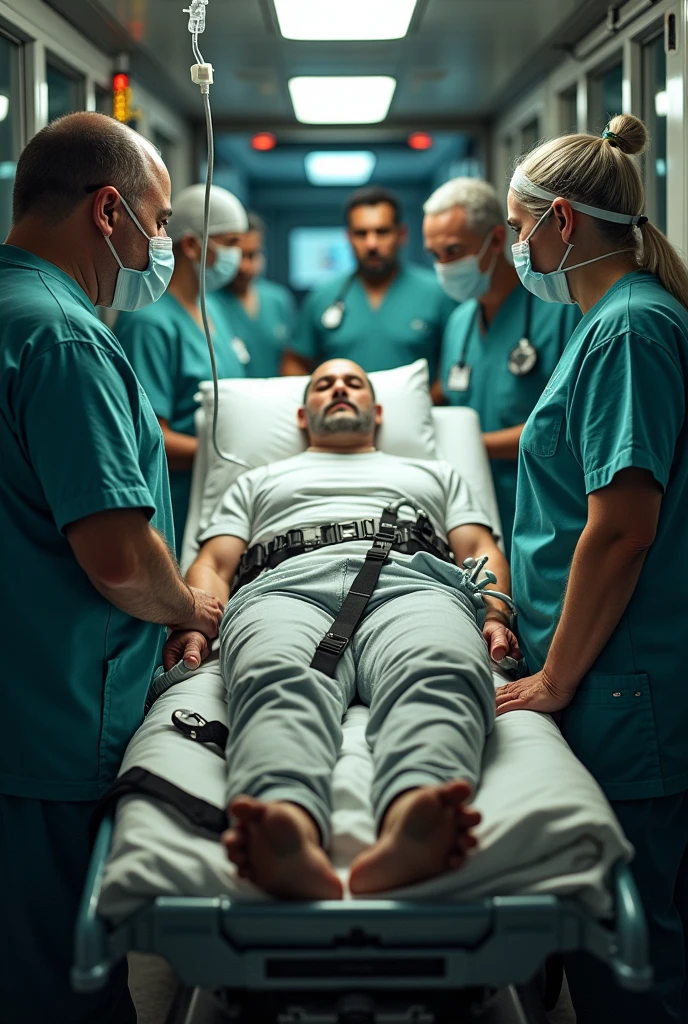 Image of a patient on an IMMS stretcher 