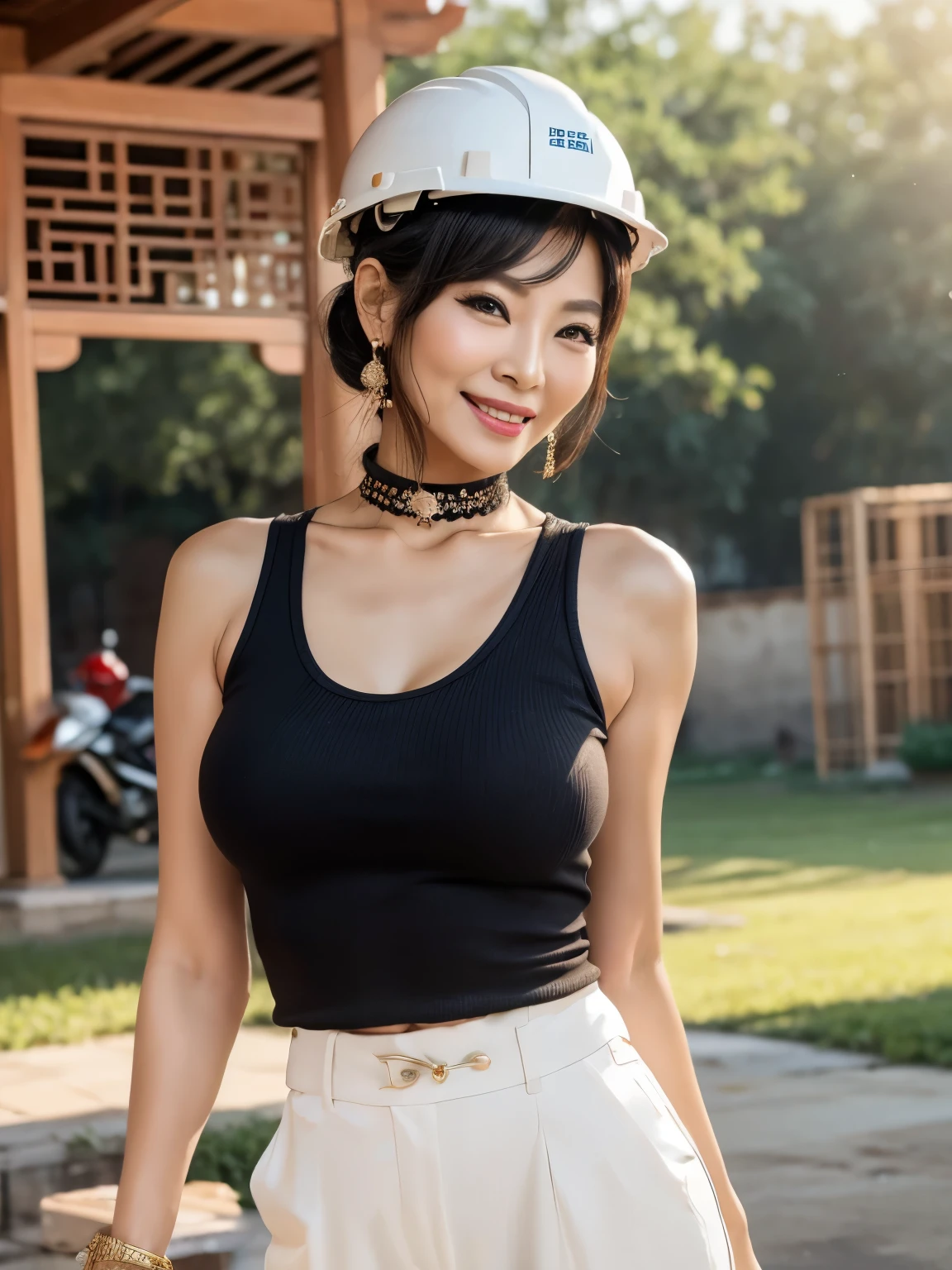 77 mom milf Chinese Lady large earring Big choker navel piercing decoration A bracelet realisitic Gorgeous Madame Beautiful Mature Woman sexly Smile Gentle woman navel piercing 4K High quality Gorgeous Madame Beautiful Mature Woman