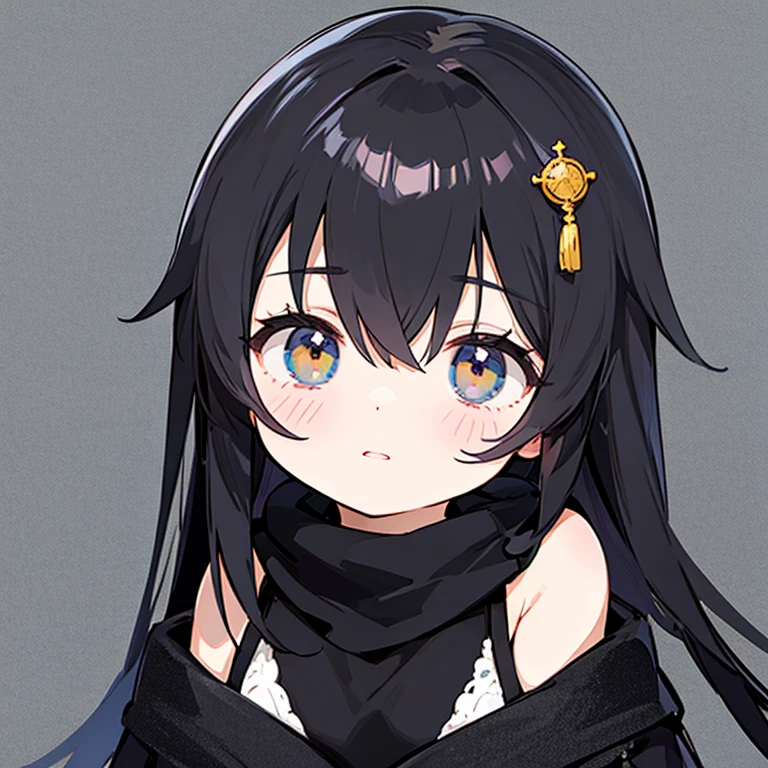1 person、Long black hair cute Anime Style study charm High resolution
