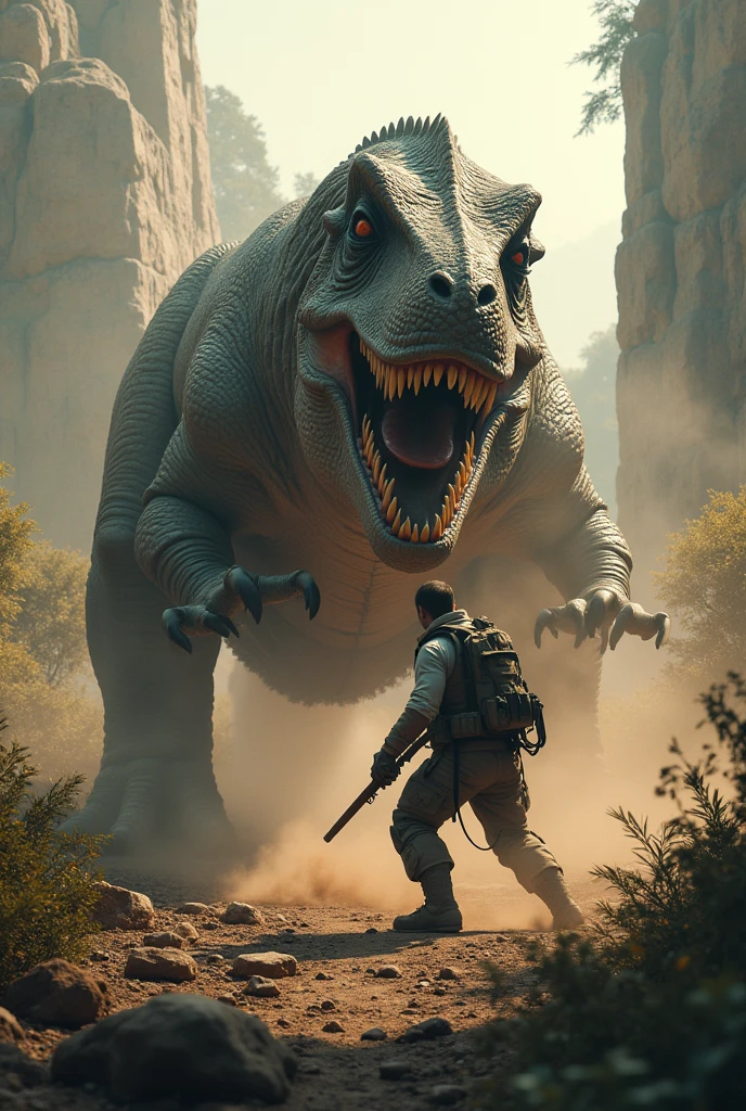 Scary dinasor video and fight

