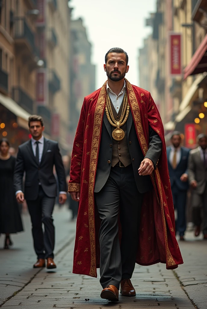 One day, he sees a rich merchant passing by.