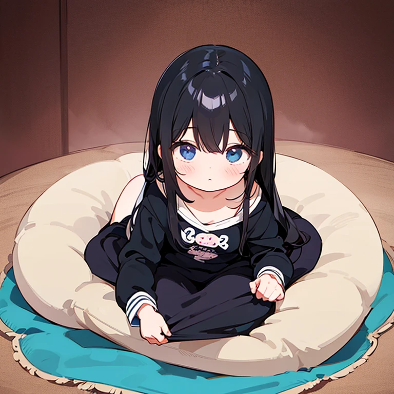 1 person、Long black hair cute Anime Style How to study charm High resolution