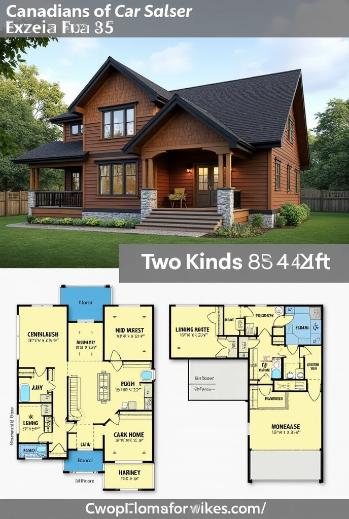 Create a 2 story house canadian design of 35×40