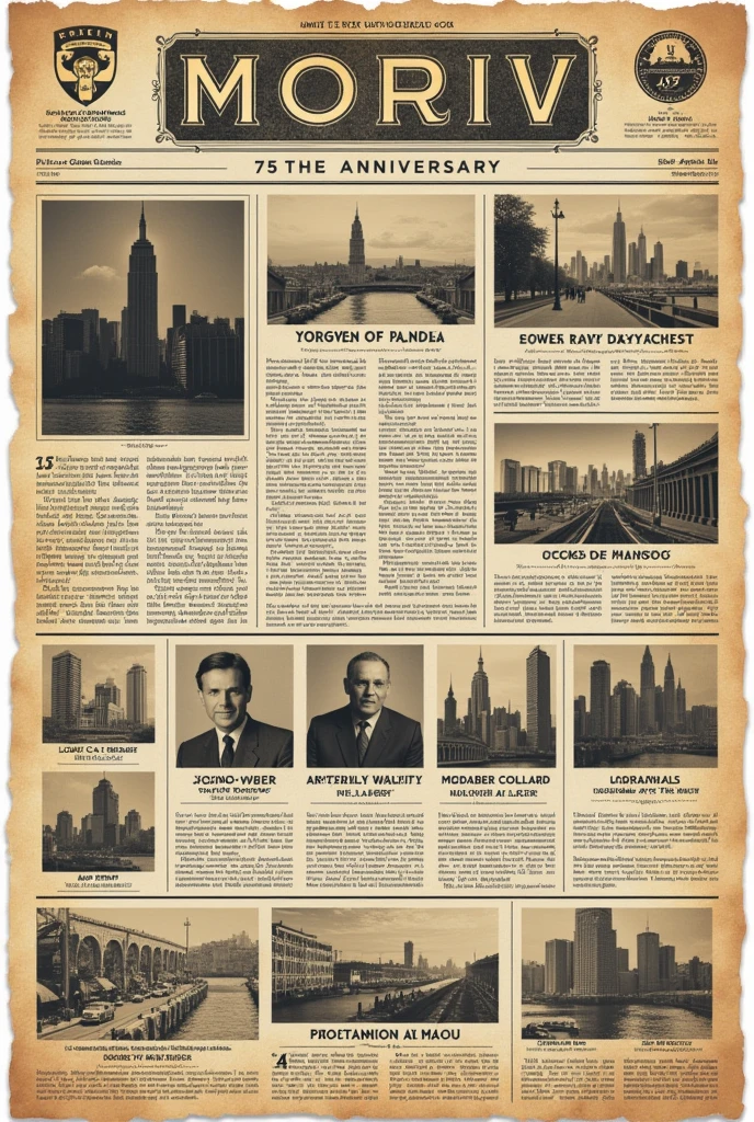 Newspaper page 75 years anniversary as moriv