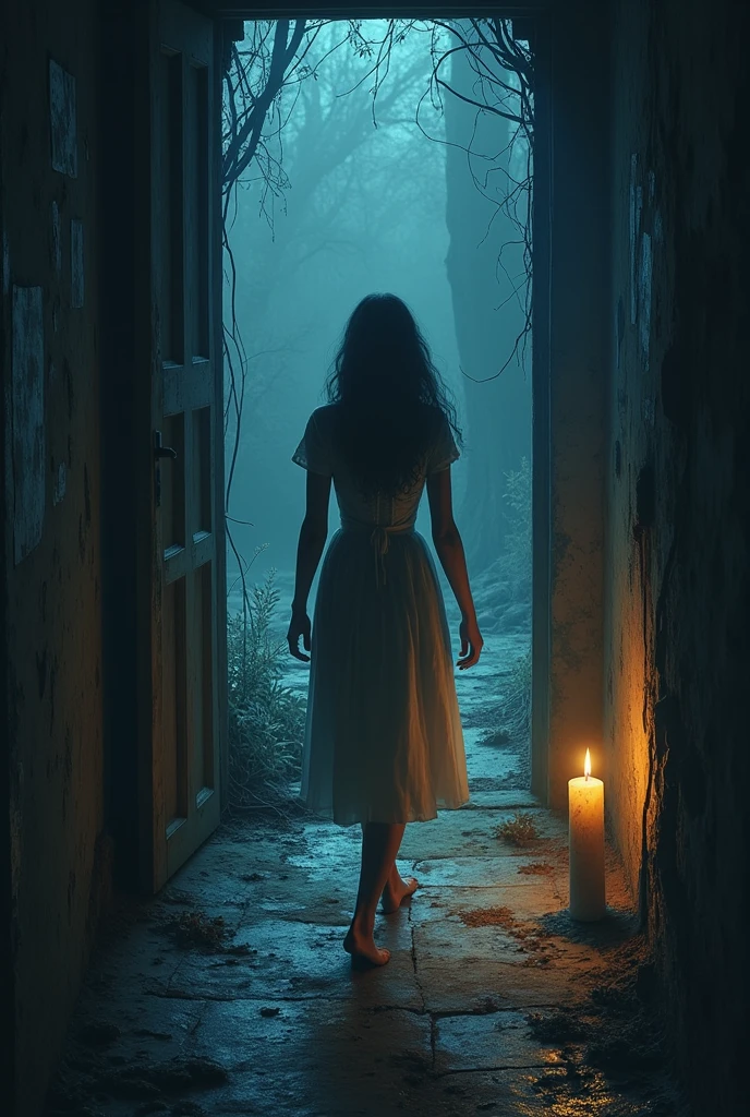 **The Whispering Shadows**
In the small, desolate town of Ravensbrook, there was an old house that had stood abandoned for years. No one dared to enter, for it was said to be cursed. The townsfolk spoke of strange occurrences—the lights flickering on despite no electricity, and soft whispers that could be heard from the rotting walls.
One stormy evening, a young woman named Eliza, new to the town and unaware of the tales, sought refuge in the old house. She had lost her way, the rain pouring down so heavily that she could barely see a few feet ahead. The house, looming at the end of the road, was her only option.
The door creaked open, almost as if inviting her in. The air inside was stale, carrying a musty scent of decay. Eliza shivered, the chill of the place cutting through her soaked clothes. She found an old candle on a dusty table and lit it with a match from her bag, the flickering flame casting long shadows on the walls.
As she explored the house, the whispers began. At first, they were faint, like the wind slipping through the cracks, but soon they grew louder, more distinct. They called her name, a chorus of soft, pleading voices.
"Eliza... Eliza..."
She froze, the candle trembling in her hand. "Who's there?" she called out, her voice barely above a whisper.
There was no answer, only the sound of footsteps above her, heavy and deliberate. Against her better judgment, she climbed the creaking staircase, each step groaning under her weight. The whispers grew louder, almost frantic.
"Eliza... come to us..."
She reached the top of the stairs, her heart pounding in her chest. The hallway stretched out before her, lined with doors that seemed to stretch into the darkness. One door stood slightly ajar, a pale light spilling out from within. The whispers were coming from there.
With trembling hands, she pushed the door open. The room was empty except for a large mirror standing in the center. The glass was fogged, but as she stepped closer, the fog began