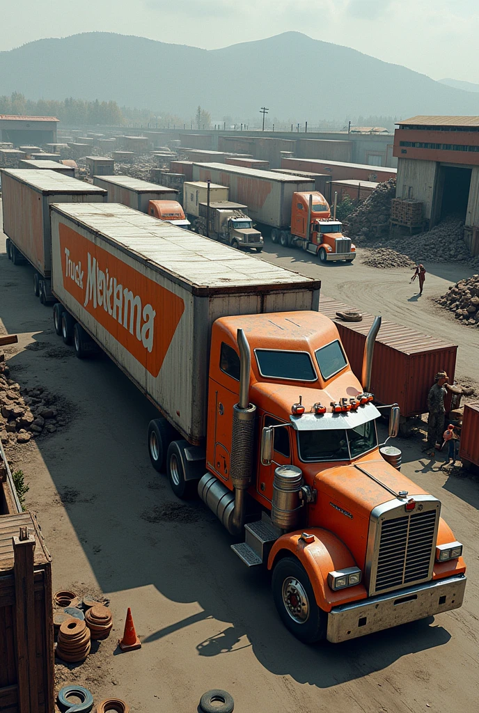 Truck yard canada and on the all trailor of truck should be written truck mekhma