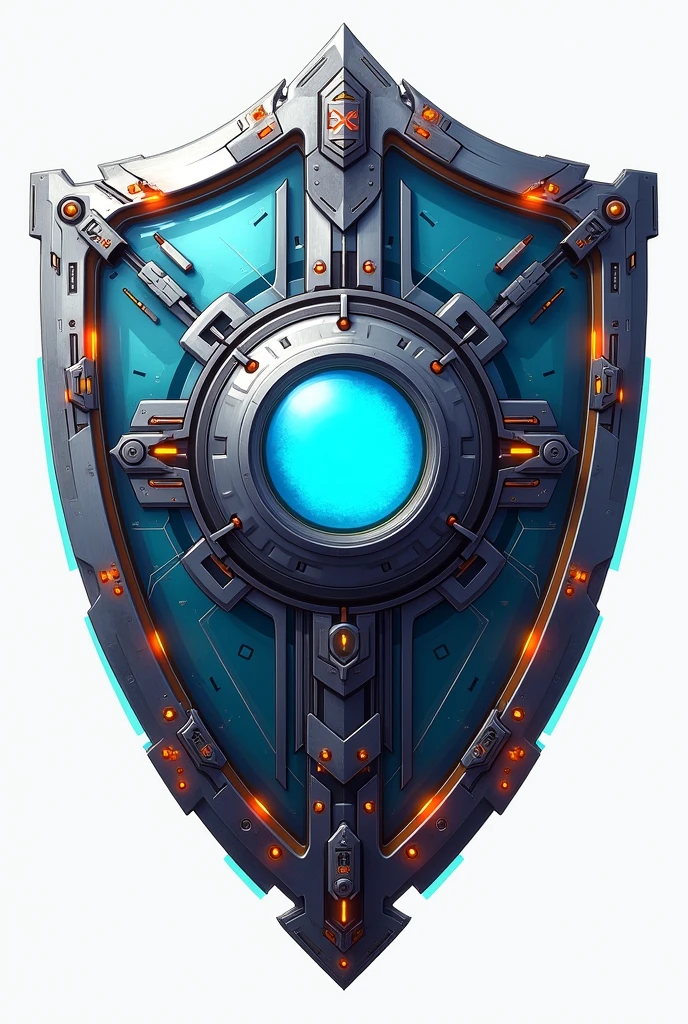 shield、Near future、mechanical、official、Transparent parts、Classical shape、Vibrant colors、Blue Lamp、2 Image color、Simple Background