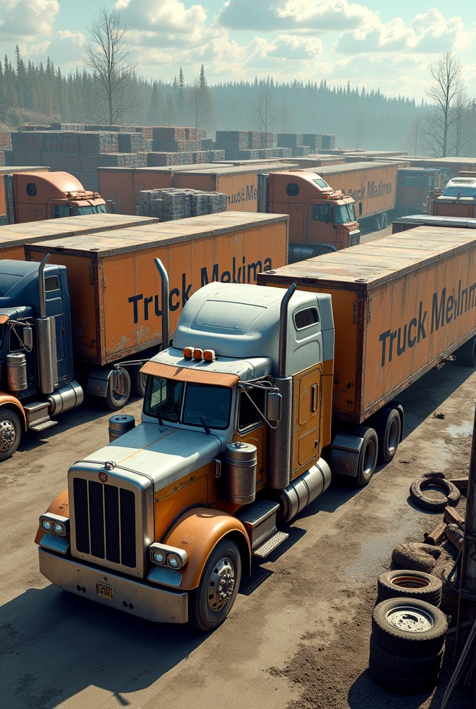 Truck yard canada and on the all trailor of truck should be written truck mekhma
