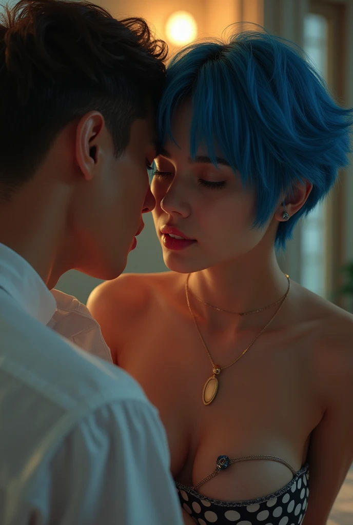 (photorealistic:1.4), professional photography, masterpiece, best quality, award winning photo, cinematic lighting, photon mapping, film grain, face focus, nsfw, dp, sailor mercury getting by two men, vaginal, , 1girl as smmercury, short blue hair, E cup breasts,, narrow waist, necklace, hair ornaments,