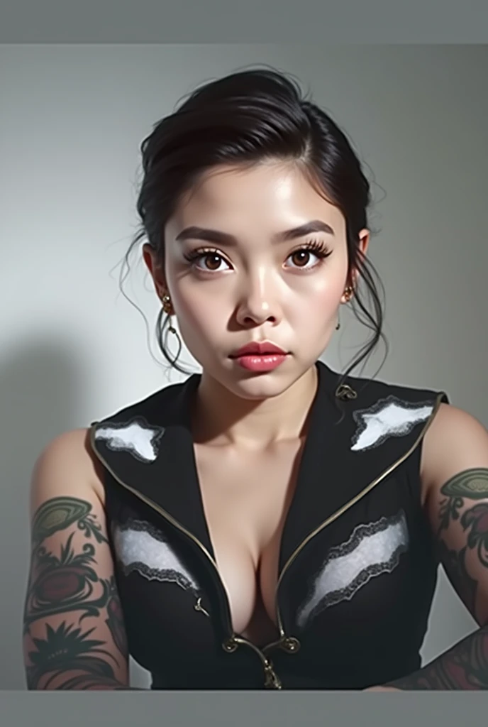 Big boobs, latin, white skin, brown eyes, long hair, lingerie, ithout tattoos,
