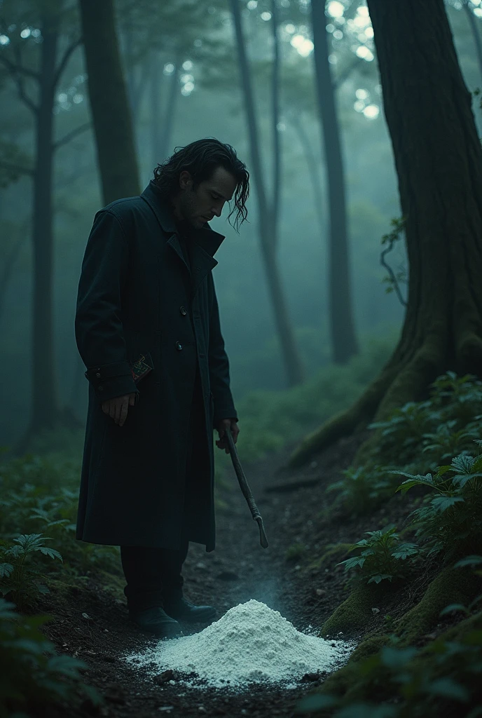 Nicholas Cave found white powder in the forest 