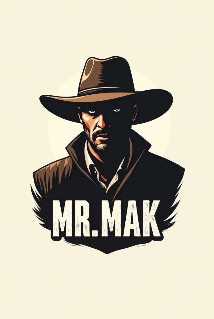 Create a logo for Instagram dp in that logo a hunter were a hat and in bottom there is a name called Mr.mak