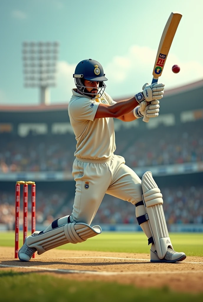 Ms Dhoni hitting a six 