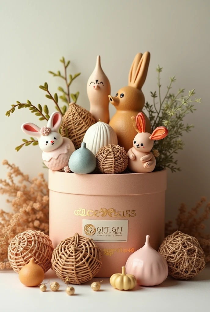 I have an online gift shop which name is gift gpt where i sell handmade crafts as gifts, please generate an image of handmade crafts in a gift box for the profile picture of my facebook page