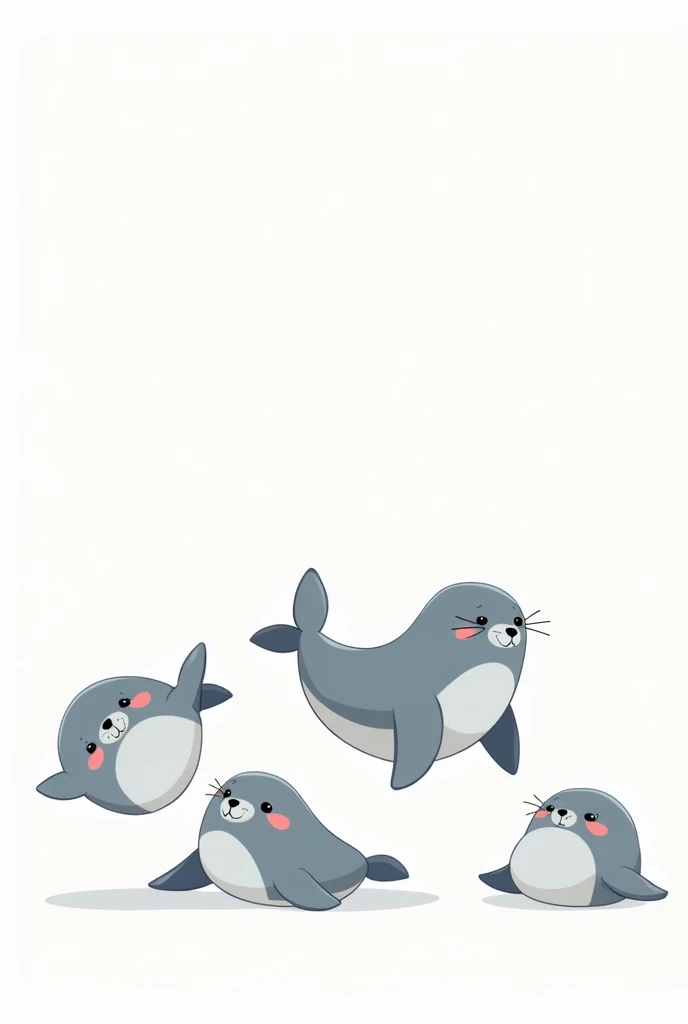 Seals cartoon white background