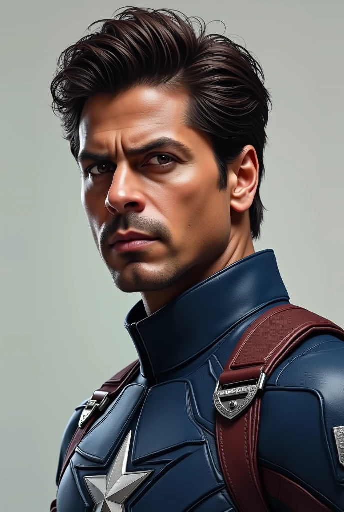 Shahrukh khan in clean shaved and look like captain America