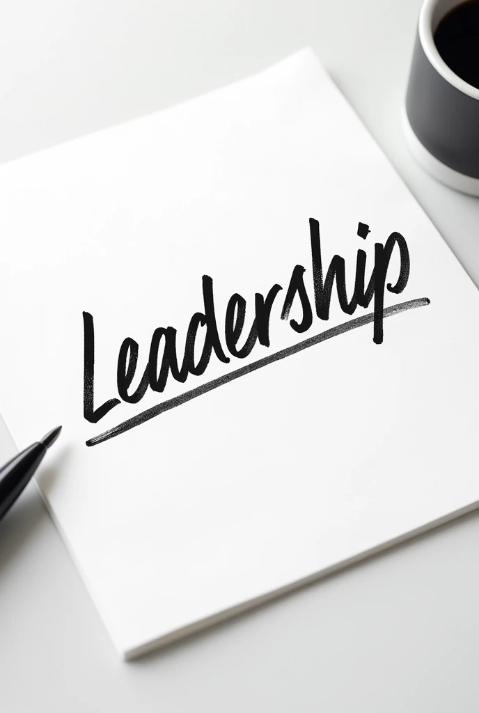 The word leadership on a piece of paper