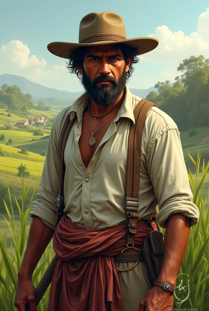 Look of dhoni in year 1800 as farmers