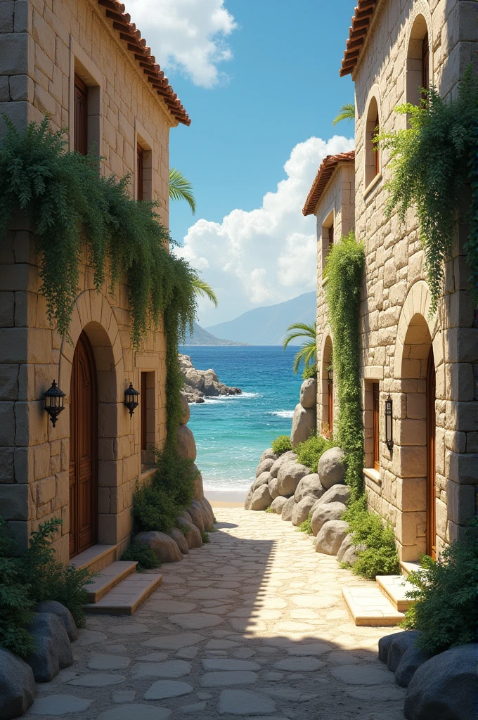 Create a simple Roman alley in the texture of dragons on to new shores