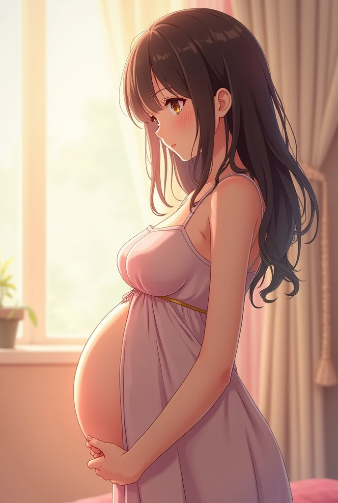 Big pregnant belly anime