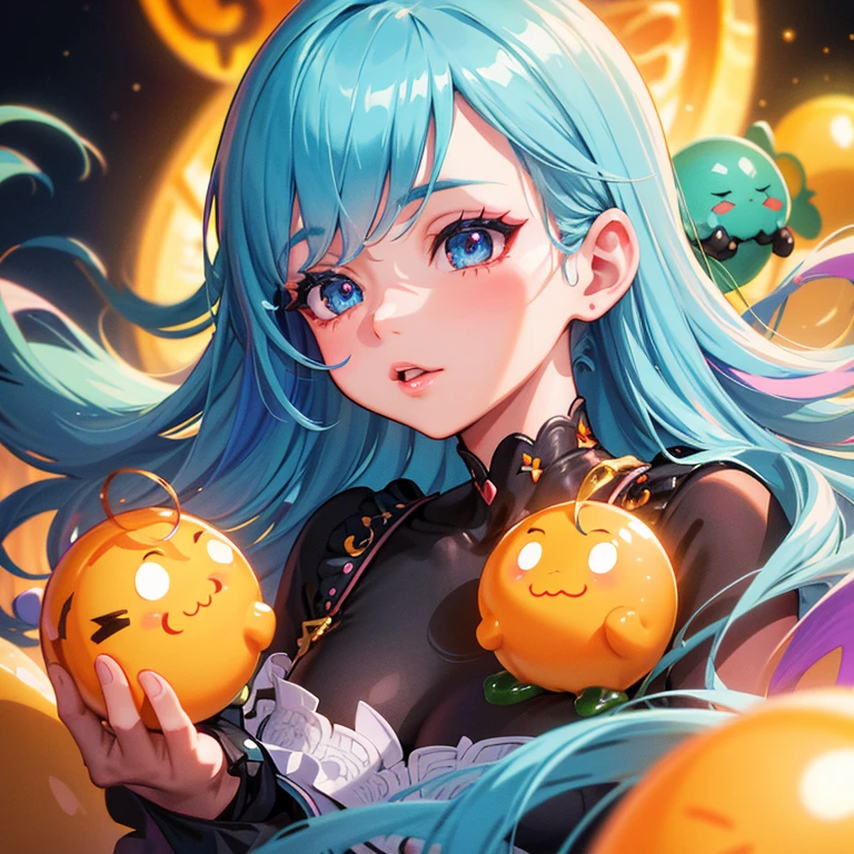 a cute gummy character, perfectly round, highly detailed, glossy, vibrant colors, photorealistic, 8k, studio lighting, intricate detail, soft lighting, award winning, professional 3d render, cinematic composition, beautiful detailed eyes, beautiful detailed lips, extremely detailed face and features, long eyelashes, adorable expression, fantasy, magical, cute and charming,