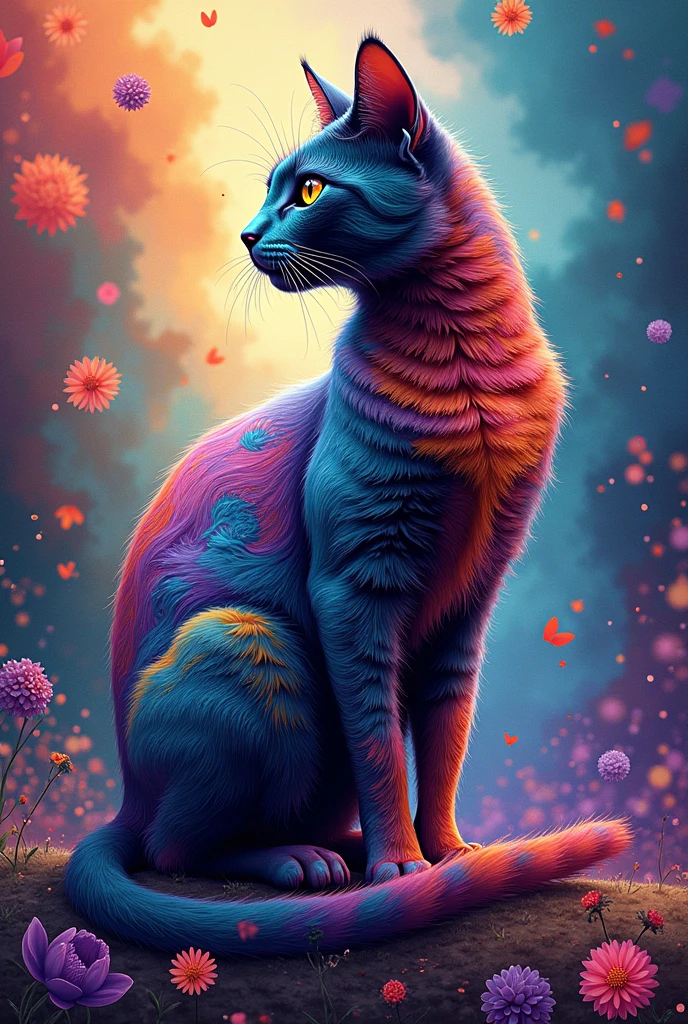 Cat　colorful　